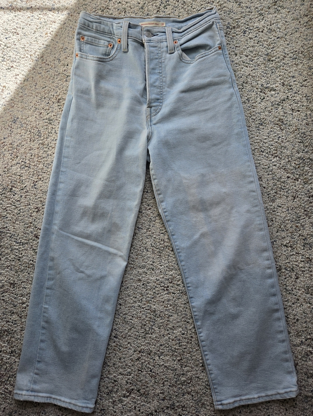 Light Wash Straight Leg Jeans